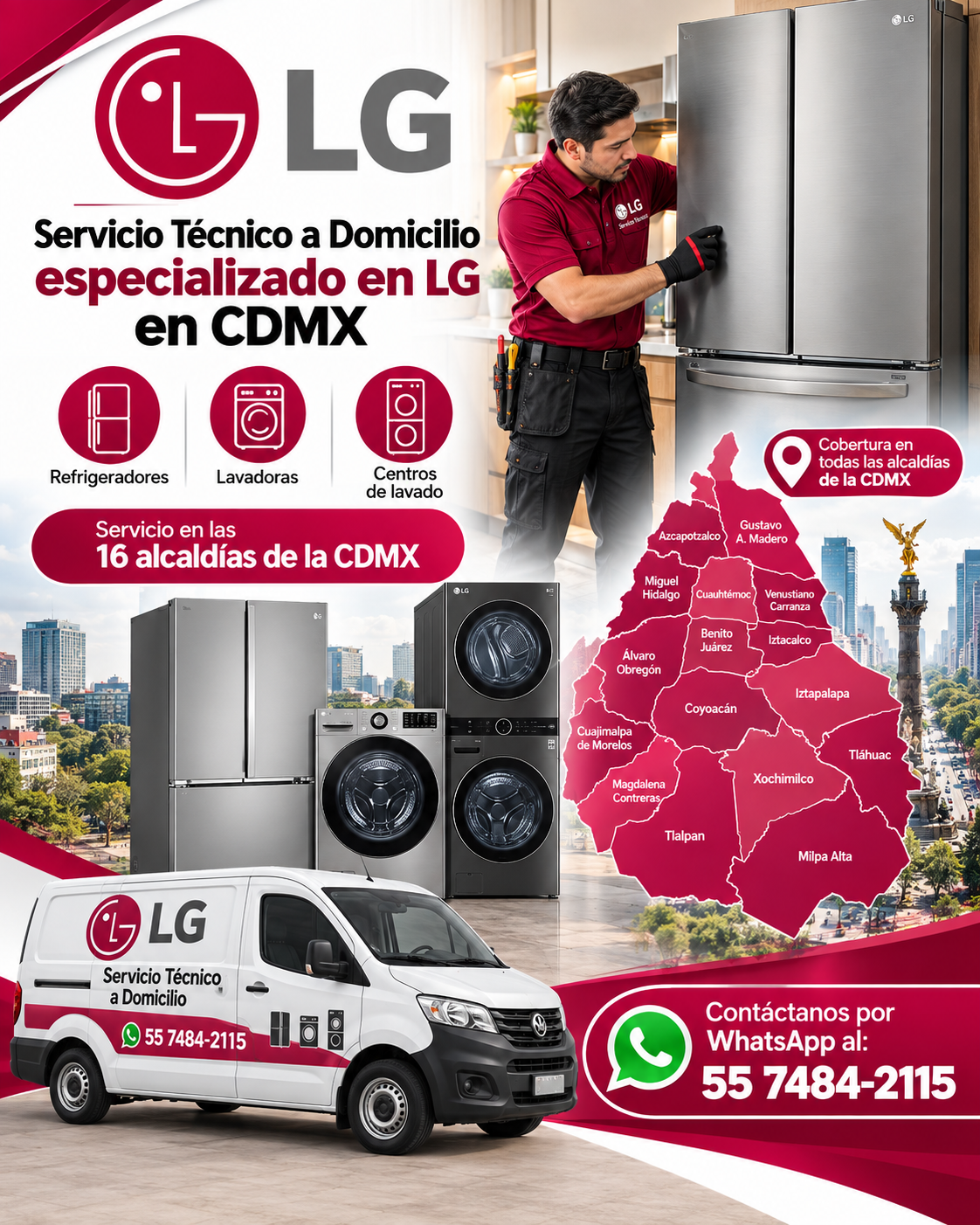REPARACIÓN URGENTE DE REFRIGERADORES LG EN CDMX